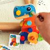 3-részes dinoszaurusz építő puzzle, csavarhúzóval