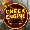 1db Retro Alumínium Check Engine Neon Tábla