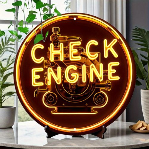 1db Retro Alumínium Check Engine Neon Tábla