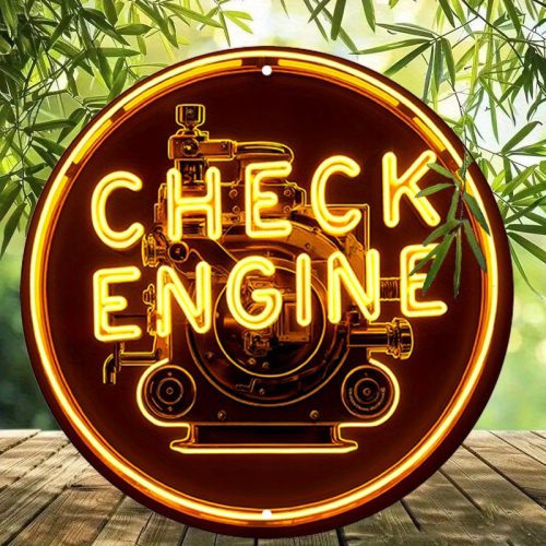 1db Retro Alumínium Check Engine Neon Tábla
