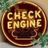 1db Retro Alumínium Check Engine Neon Tábla