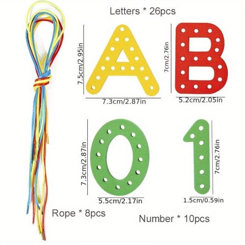 Betű- és számszálak játék készlet