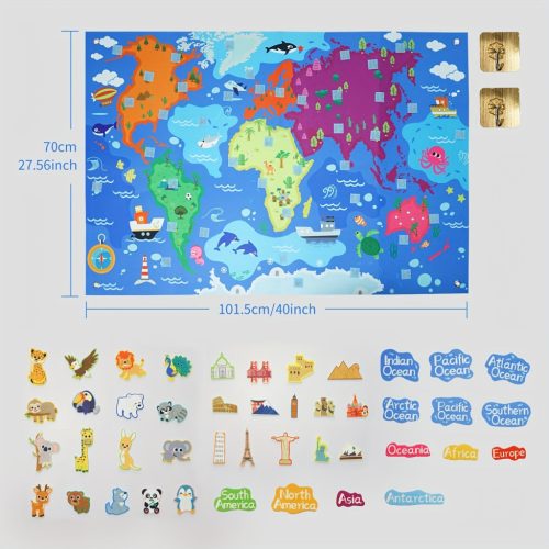 Interaktív világtérkép filc történet mesélő készlet