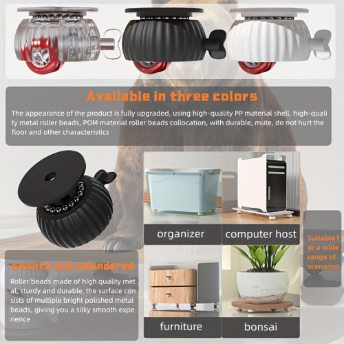 4db Polírozott Fém Forgó Görgők Zárakkal