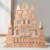 100 darab természetes fa építőkocka