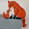 Fából Készült Rókás Dekoráció