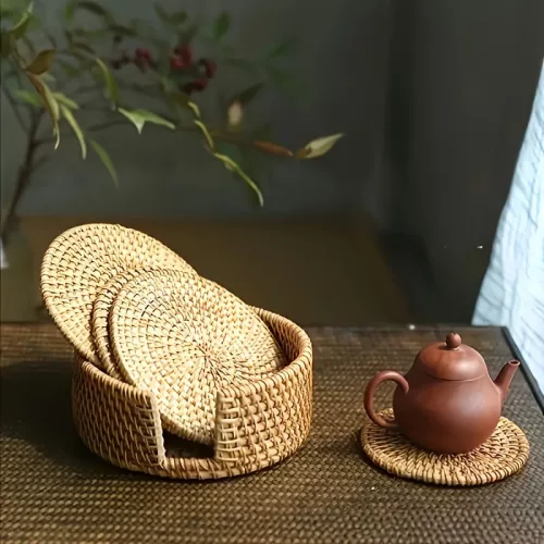 6db Kézzel Készített Rattan Poháralátét