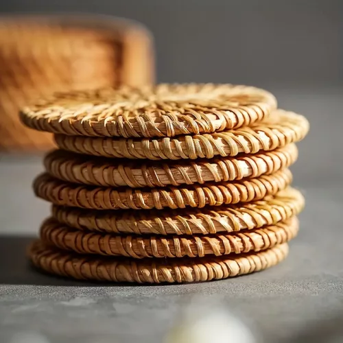 6db Kézzel Készített Rattan Poháralátét