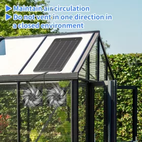   Két ventilátorral ellátott napelemes légáramlás-szabályozó készlet