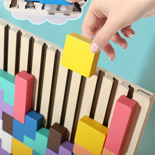 Fa játék egy fából készült 3D-s koskás játék