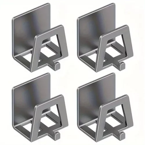 4db Modern Easy Install Öntapadó Fém Trapézúmosó Tároló Állvány szürke - 4 db