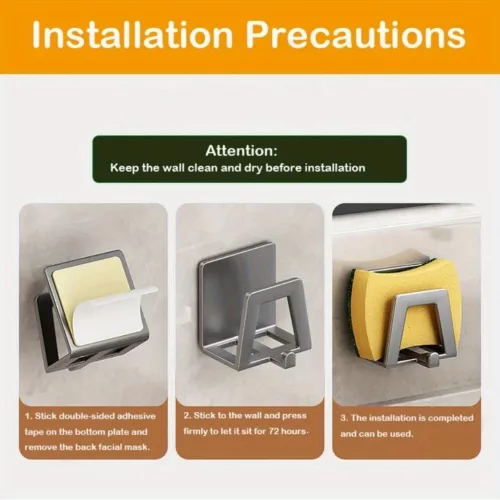 4db Modern Easy Install Öntapadó Fém Trapézúmosó Tároló Állvány szürke - 4 db