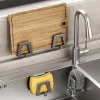 4db Modern Easy Install Öntapadó Fém Trapézúmosó Tároló Állvány Fekete - 4 db