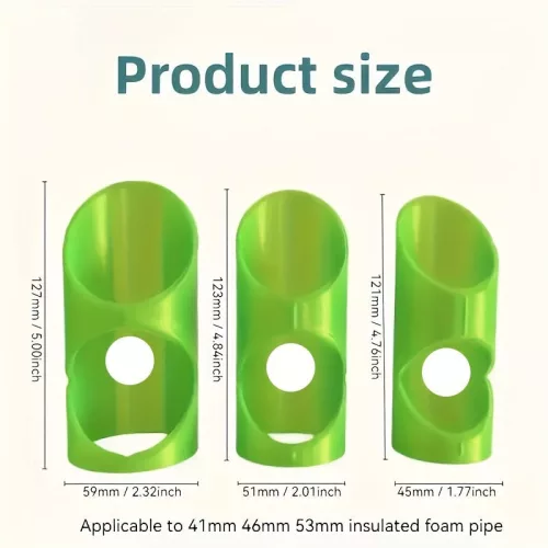 3 darabos habcsővágó készlet - Sokoldalú szigetelőeszközök lakossági, ipari és kereskedelmi használatra, 41mm, 46mm, 53mm-es csövekhez illeszkedik Zöld