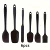6 darabos Prémium Szilikon Spatula Készlet Fekete - 6 db