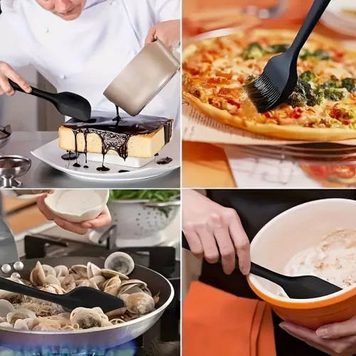 6 darabos Prémium Szilikon Spatula Készlet Fekete - 6 db