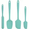 4 db-os szilikon spatulaszett, hőálló 600°F-ig, tartós gumi konyhai eszközök tapadásmentes edényekhez, varrat nélküli kialakítás, piros, 4 méret Szilikon kaparó készlet cián 4 darabos