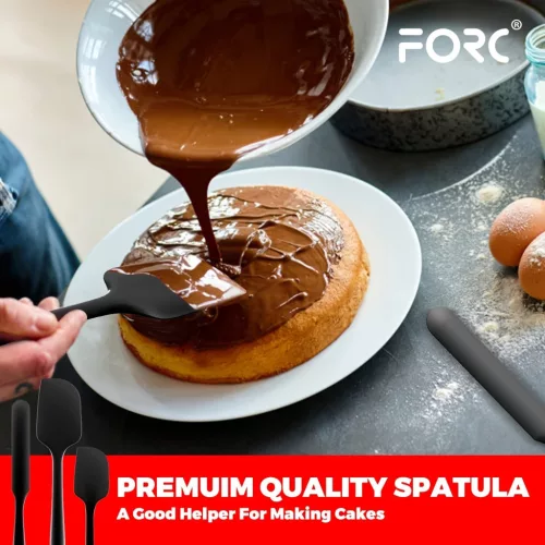 4 db-os szilikon spatulaszett, hőálló 600°F-ig, tartós gumi konyhai eszközök tapadásmentes edényekhez, varrat nélküli kialakítás, piros, 4 méret Szilikon kaparó készlet cián 4 darabos