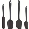 4 db-os szilikon spatulaszett, hőálló 600°F-ig, tartós gumi konyhai eszközök tapadásmentes edényekhez, varrat nélküli kialakítás, piros, 4 méret Szilikon Spatula Fekete 4 darabos készlet