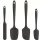 4 db-os szilikon spatulaszett, hőálló 600°F-ig, tartós gumi konyhai eszközök tapadásmentes edényekhez, varrat nélküli kialakítás, piros, 4 méret Szilikon Spatula Fekete 4 darabos készlet