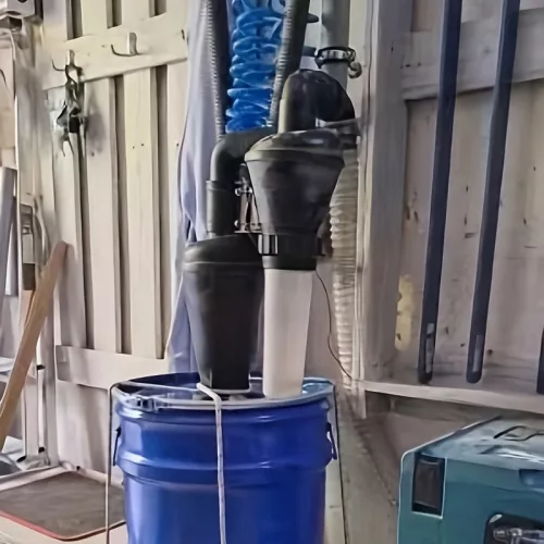 Dupla Ciklon Porösszegyűjtő, 50mm/2'' DIY Turbófeltöltős Faipari Szeparátor Gyűjtőkanna Három opció, A (Eredeti, nincs második)/B készlet kettős/C Csak a második