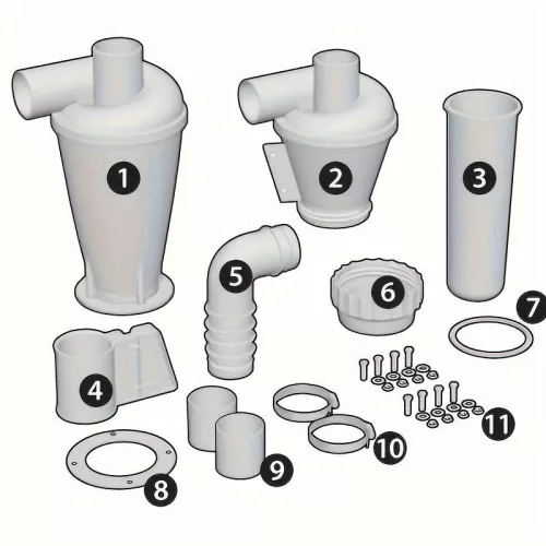 Dupla Ciklon Porösszegyűjtő, 50mm/2'' DIY Turbófeltöltős Faipari Szeparátor Gyűjtőkanna Három opció, A (Eredeti, nincs második)/B készlet kettős/C Csak a második