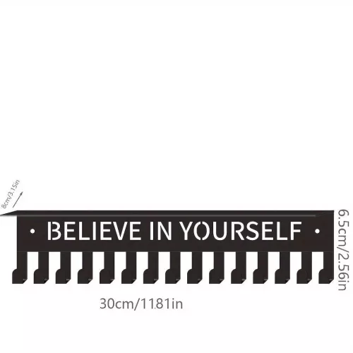 Stílusos Fém Éremtartó 30,0x6,5 cm Falra Szerelhető