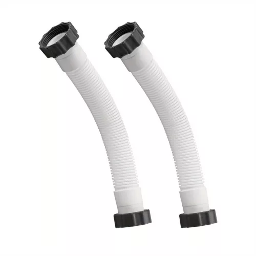 2 darab fehér, flexibilis kifolyócső