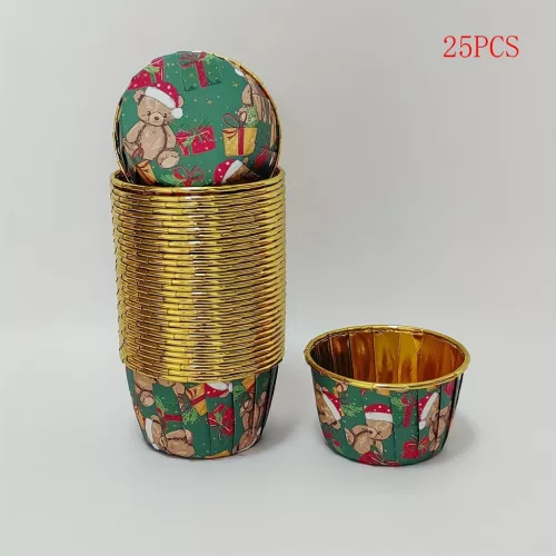25db karácsonyi muffin formák