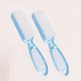   2 db/5 db Gyengéd körömkefe körömdísz portisztító portisztító kefe átlátszó műanyag nyéllel