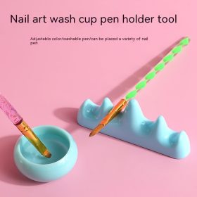   Új Nail Art Pen mosópohár és tartó, Körömtisztító pohár, Kényelmes Nail Art Pen ecsettartó, Körömjavító eszköz
