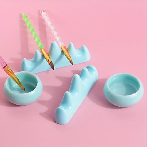 Új Nail Art Pen mosópohár és tartó, Körömtisztító pohár, Kényelmes Nail Art Pen ecsettartó, Körömjavító eszköz