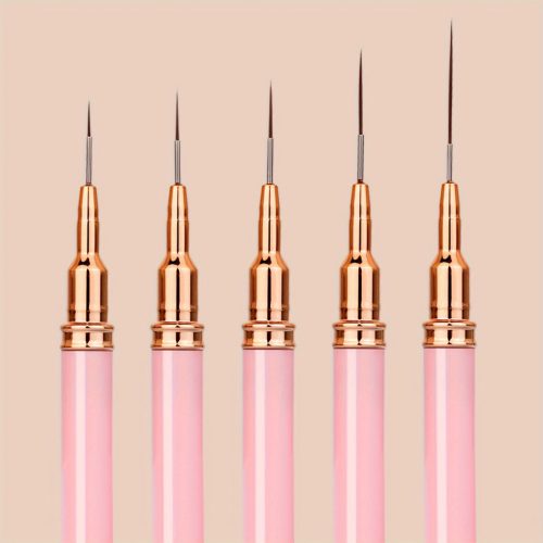 5 darabos Köröm Művészeti Ecsetkészlet - Ultra Finom Részletező Tollak Manikűrhöz & Pedikűrhöz, Szagtalan, Tökéletes a DIY Otthoni Szalonhoz