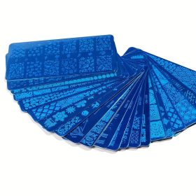   4db Nail Art bélyegzősablonok manikűr eszközkészlet 4db körömbélyegző lemezek otthoni szalon használatra