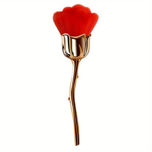 Rózsa virág alakú köröm por ecset, puha sörtéjű smink ecsetek, manikűr pedikűr tisztító eszköz kiegészítő, kozmetikai ecset virágos mintás fogantyúval