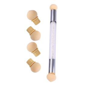   Gradient Sponges körömdíszítő ecsetkészlet 4 cserélhető fejjel – akrilgél, csillámos és púderszedő pöttyező eszközök professzionális körömművészeknek