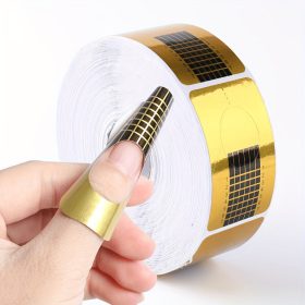   Nail Art Papírtartó, Téglalap Alakú Körömhosszabbító Arany Ujjtartó, Körömragasztós Ujjtartó, Körömhosszabbító Tartó