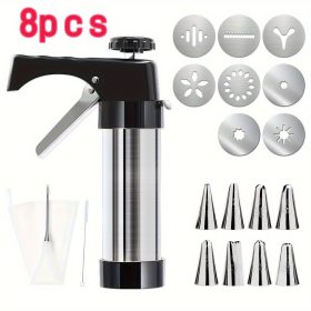   rozsdamentes acél tésztaadagoló - kézi churros készítő több fúvókával - sokoldalú tésztaprés spanyol churroshoz, latin süteményekhez