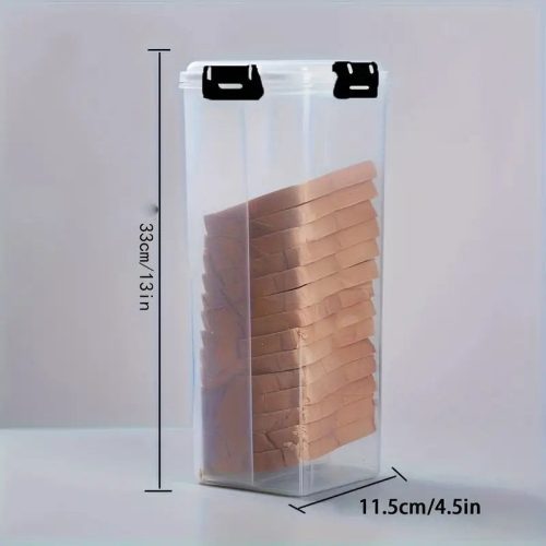 Átlátszó műanyag kenyértartó szeletelővel, légmentesen záródó kenyértároló doboz