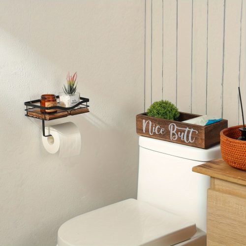 Helytakarékos falra szerelhető WC papír adagoló, tároló felülettel