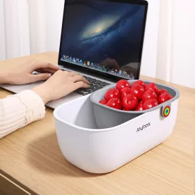   Többfunkciós Dupla Rétegű Snack és Gyümölcs Tároló Doboz folyadék tárolóval