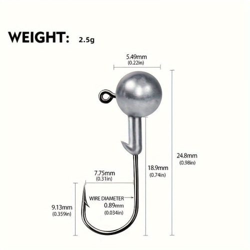 10 darab Jig Head Hook, Befogott ólomfejű horog