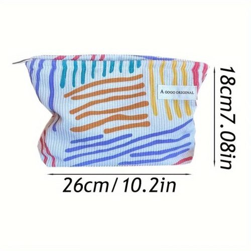 Kis Színes Csíkos Sminktáska