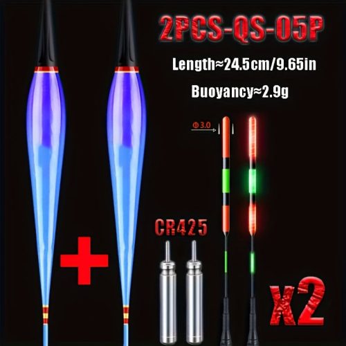 2db elektronikus LED úszó, jól látható éjszakai horgászúszó
