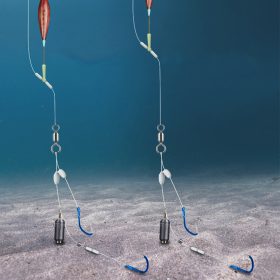   4db harapásgátló dupla horog gördülő forgóval és nylon zsinórral