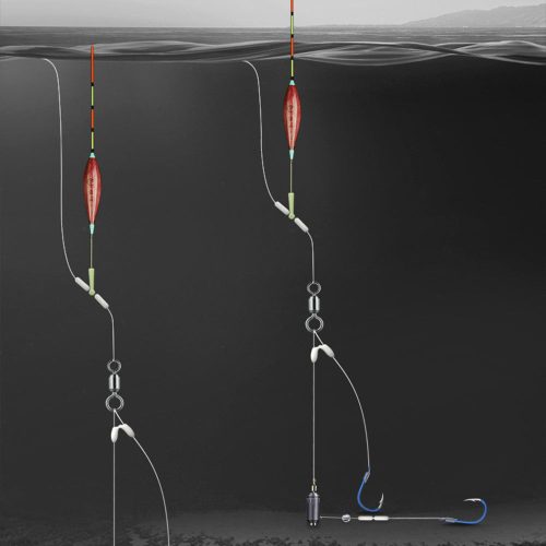 4db harapásgátló dupla horog gördülő forgóval és nylon zsinórral