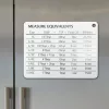 Mágneses skála lemez egységátváltási táblázattal - rozsdamentes acél hűtőmágnes Fehér