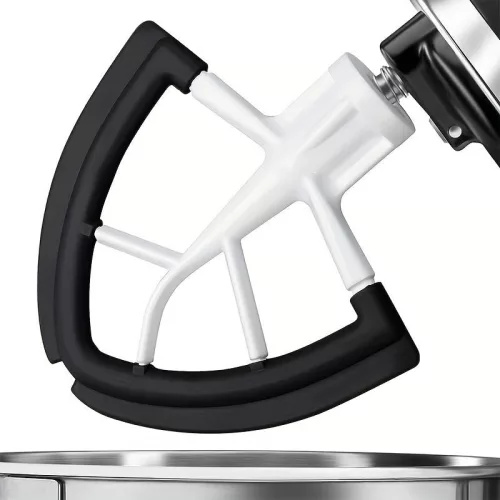 Konyhai 4,5–5 literes tálas állványos keverőhöz való Flex Edge habverő szilikon széllel és kaparóval Fekete