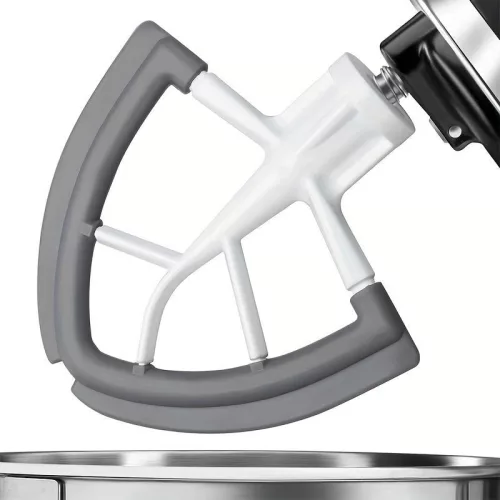 Konyhai 4,5–5 literes tálas állványos keverőhöz való Flex Edge habverő szilikon széllel és kaparóval Fekete