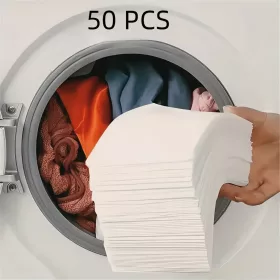   50 db színfogó lap | Színátvitel és mosási színezés megelőzése, mosógépbarát, ruhavédő 50 db